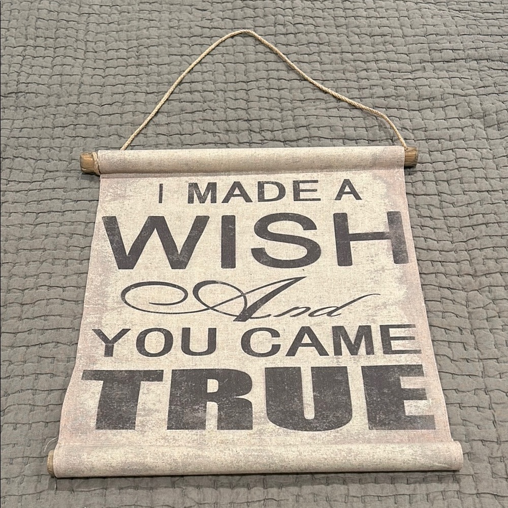 Rectangular Canvas Wall Decor with Black Text